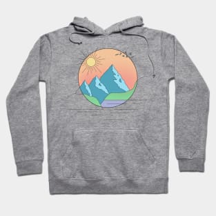 Mountain Landscape Minimal Line Art Hoodie